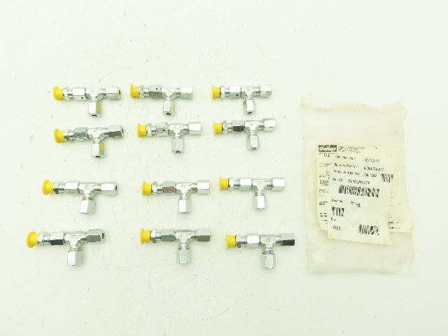 Parker EL06LMEDCF Swivel Nut Run Tee 6mm Tube x M10 Male O-Ring  Lot of 12