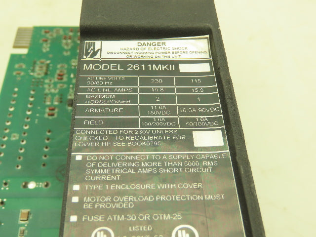 Emerson 2611MKII 2610 DC Motor Control VFD Drive Board 1-2Hp 90/180VDC
