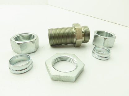 Parker SV22LOMD EO 24° DIN Bulkhead Union Fitting 22mm Tube  Lot of 10