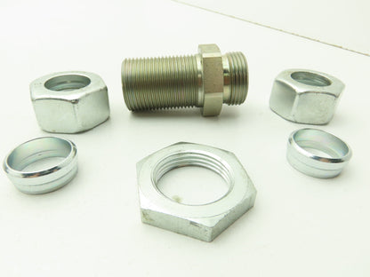 Parker SV22LOMD EO 24° DIN Bulkhead Union Fitting 22mm Tube  Lot of 10