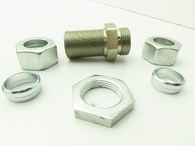 Parker SV22LOMD EO 24° DIN Bulkhead Union Fitting 22mm Tube  Lot of 10