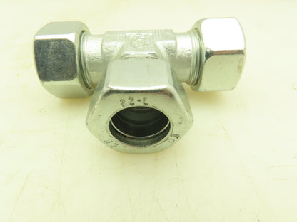 Eaton 22-L  Steel Compression Union Tee Fitting 22mm Tube Lot of 10