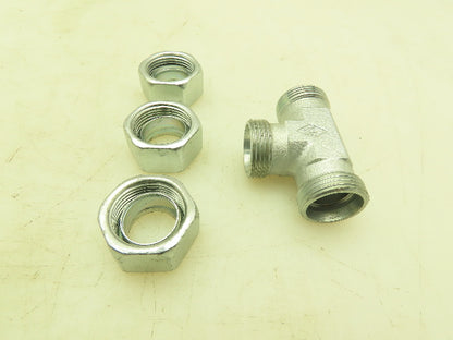 Eaton 22-L  Steel Compression Union Tee Fitting 22mm Tube Lot of 10