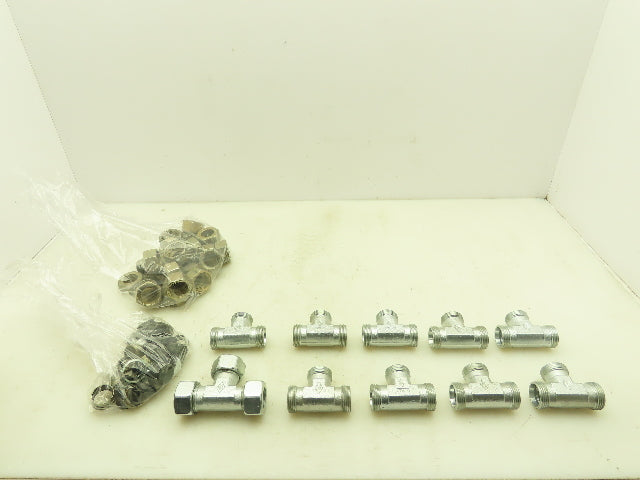 Eaton 22-L  Steel Compression Union Tee Fitting 22mm Tube Lot of 10