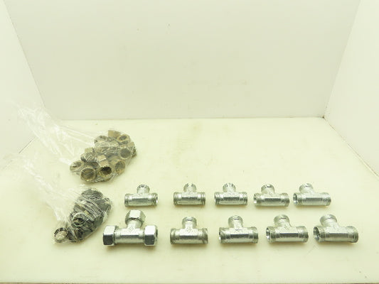 Eaton 22-L  Steel Compression Union Tee Fitting 22mm Tube Lot of 10