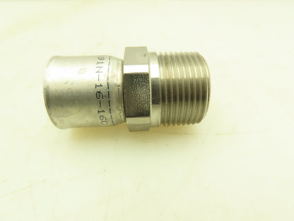 Parker 10191N-16-16C Parkrimp Stainless Crimp Fitting 7/8" Hose x 1" NPT Male