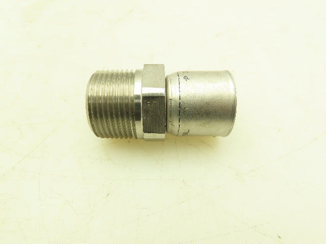 Parker 10191N-16-16C Parkrimp Stainless Crimp Fitting 7/8" Hose x 1" NPT Male