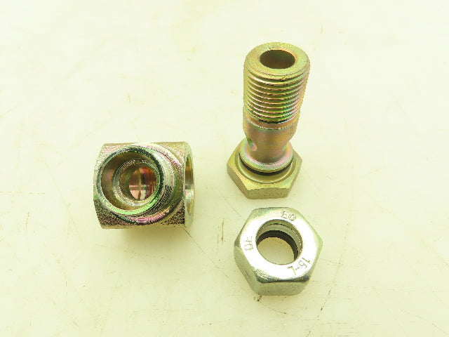 Parker WH15LROMD EO 90° Elbow Banjo Fitting 15mm Tube x 1/2" BSPP Male  Lot of 6