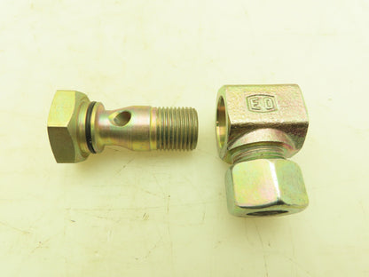 Parker WH15LROMD EO 90° Elbow Banjo Fitting 15mm Tube x 1/2" BSPP Male  Lot of 6