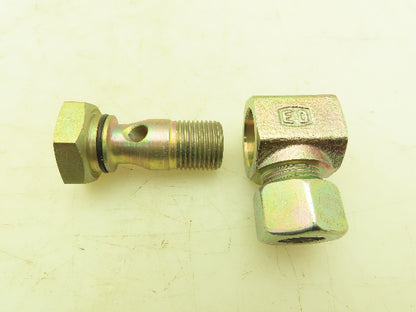 Parker WH15LROMD EO 90° Elbow Banjo Fitting 15mm Tube x 1/2" BSPP Male  Lot of 6