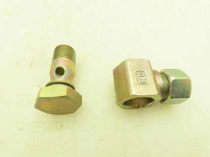 Parker WH15LROMD EO 90° Elbow Banjo Fitting 15mm Tube x 1/2" BSPP Male  Lot of 6