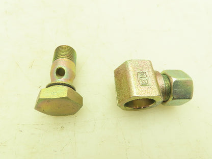 Parker WH15LROMD EO 90° Elbow Banjo Fitting 15mm Tube x 1/2" BSPP Male  Lot of 6