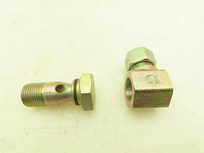 Parker WH15LROMD EO 90° Elbow Banjo Fitting 15mm Tube x 1/2" BSPP Male  Lot of 6