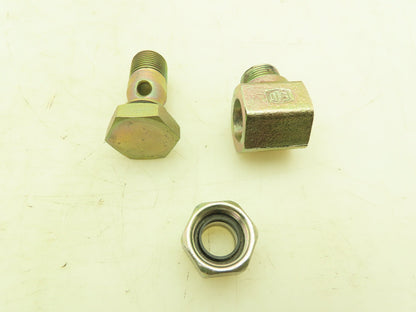 Parker WH15LROMD EO 90° Elbow Banjo Fitting 15mm Tube x 1/2" BSPP Male  Lot of 6