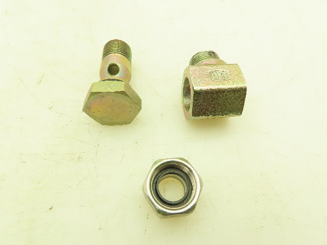 Parker WH15LROMD EO 90° Elbow Banjo Fitting 15mm Tube x 1/2" BSPP Male  Lot of 6