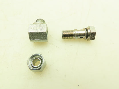 Parker WH08LROMD EO 90° Elbow Banjo Fitting 8mm Tube x 1/4" BSPP Male Lot of 10