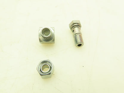 Parker WH08LROMD EO 90° Elbow Banjo Fitting 8mm Tube x 1/4" BSPP Male Lot of 10