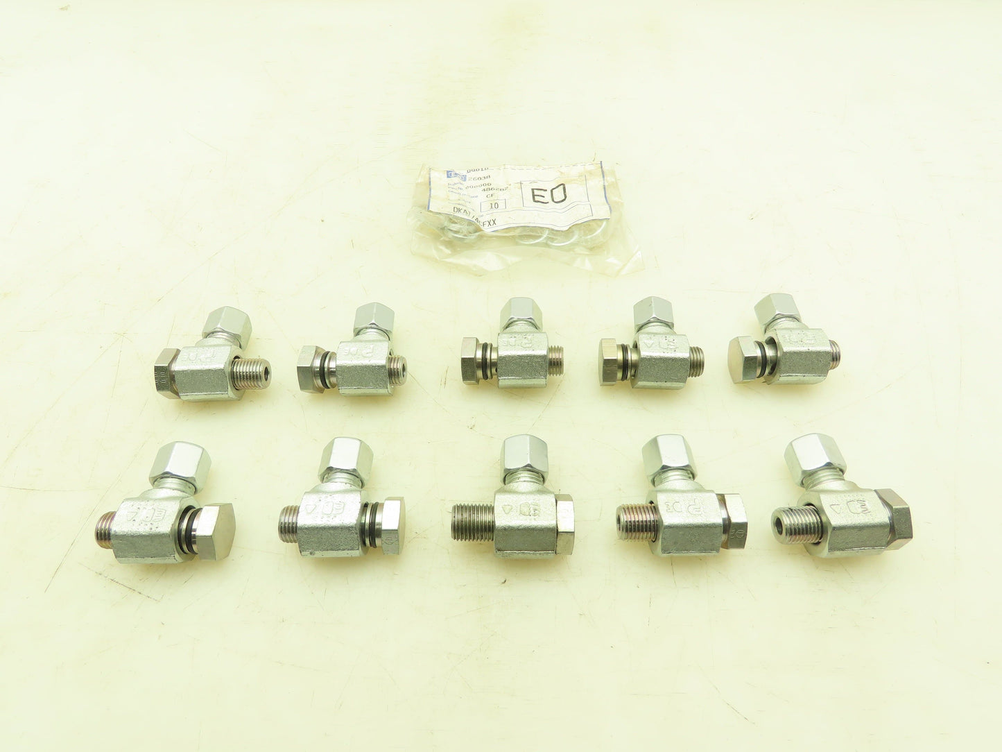 Parker WH08LROMD EO 90° Elbow Banjo Fitting 8mm Tube x 1/4" BSPP Male Lot of 10