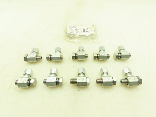 Parker WH08LROMD EO 90° Elbow Banjo Fitting 8mm Tube x 1/4" BSPP Male Lot of 10