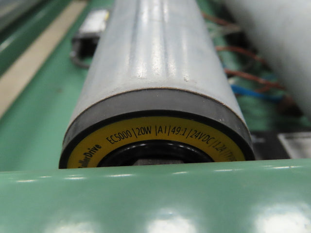 Roach 24"x 11' 6" Belt Drive Live Roller Accumulation Conveyor 21"BF w/Gate