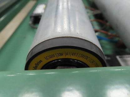 Roach 24"x 11' 6" Belt Drive Live Roller Accumulation Conveyor 21"BF w/Gate