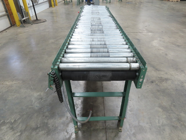 Roach 24"x 11' 6" Belt Drive Live Roller Accumulation Conveyor 21"BF w/Gate