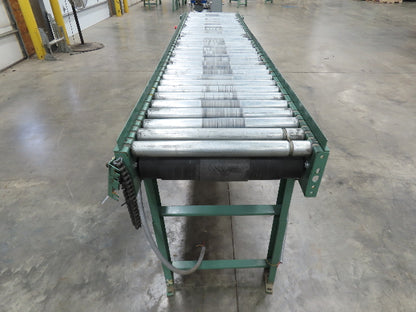 Roach 24"x 11' 6" Belt Drive Live Roller Accumulation Conveyor 21"BF w/Gate