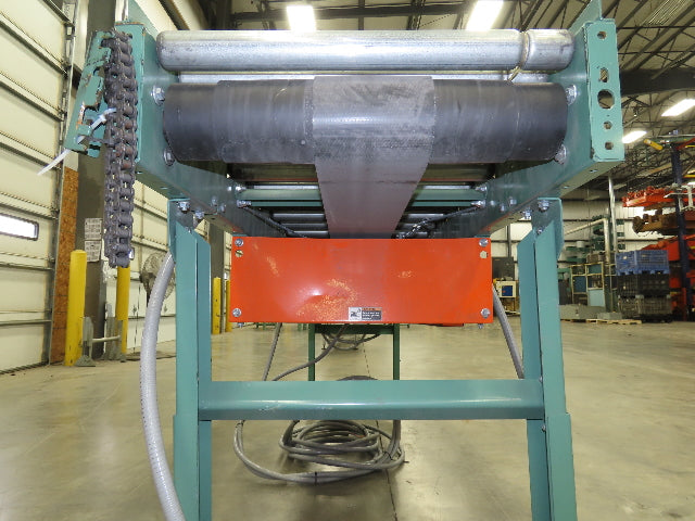 Roach 24"x 11' 6" Belt Drive Live Roller Accumulation Conveyor 21"BF w/Gate