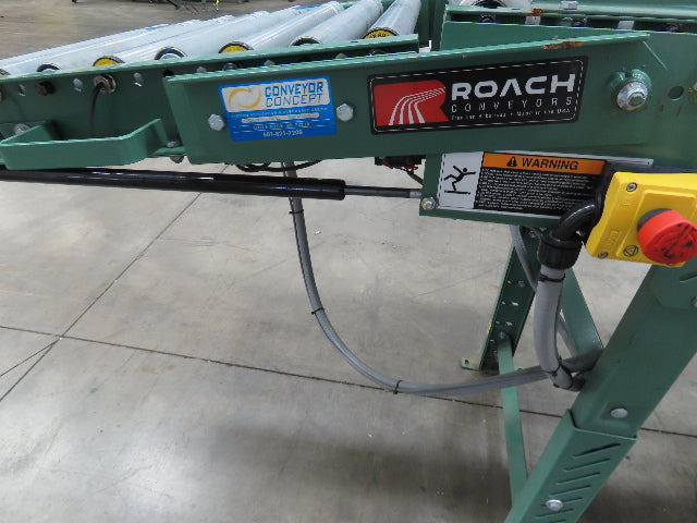 Roach 24"x 11' 6" Belt Drive Live Roller Accumulation Conveyor 21"BF w/Gate