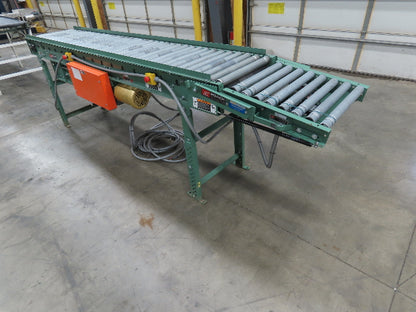 Roach 24"x 11' 6" Belt Drive Live Roller Accumulation Conveyor 21"BF w/Gate