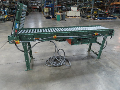 Roach 24"x 11' 6" Belt Drive Live Roller Accumulation Conveyor 21"BF w/Gate