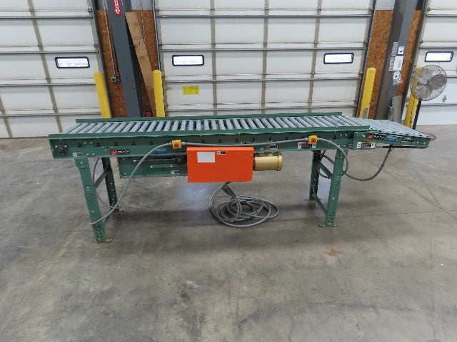 Roach 24"x 11' 6" Belt Drive Live Roller Accumulation Conveyor 21"BF w/Gate