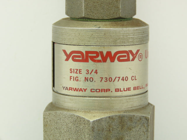 Yarway 730/740 CL Unibody Impulse Steam Trap Valve 3/4" NPT 300 PSI