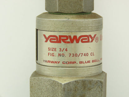 Yarway 730/740 CL Unibody Impulse Steam Trap Valve 3/4" NPT 300 PSI