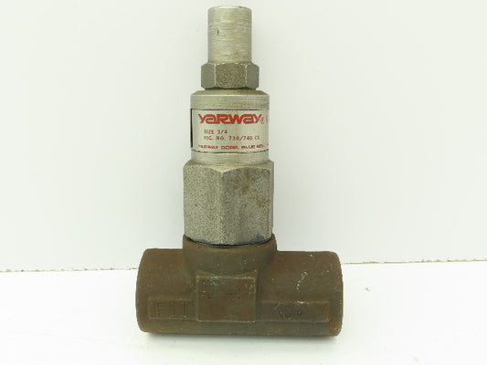 Yarway 730/740 CL Unibody Impulse Steam Trap Valve 3/4" NPT 300 PSI
