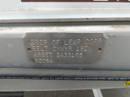 Emi Plastics ADF-18-8-40 Belt Conveyor 18" x 8' Long 19.5"Belt  *NO DRIVE*