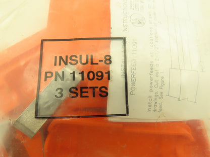 Insul-8 11091 Conductor Bar Power Feed 40-110A Connector Cover Lot of 3