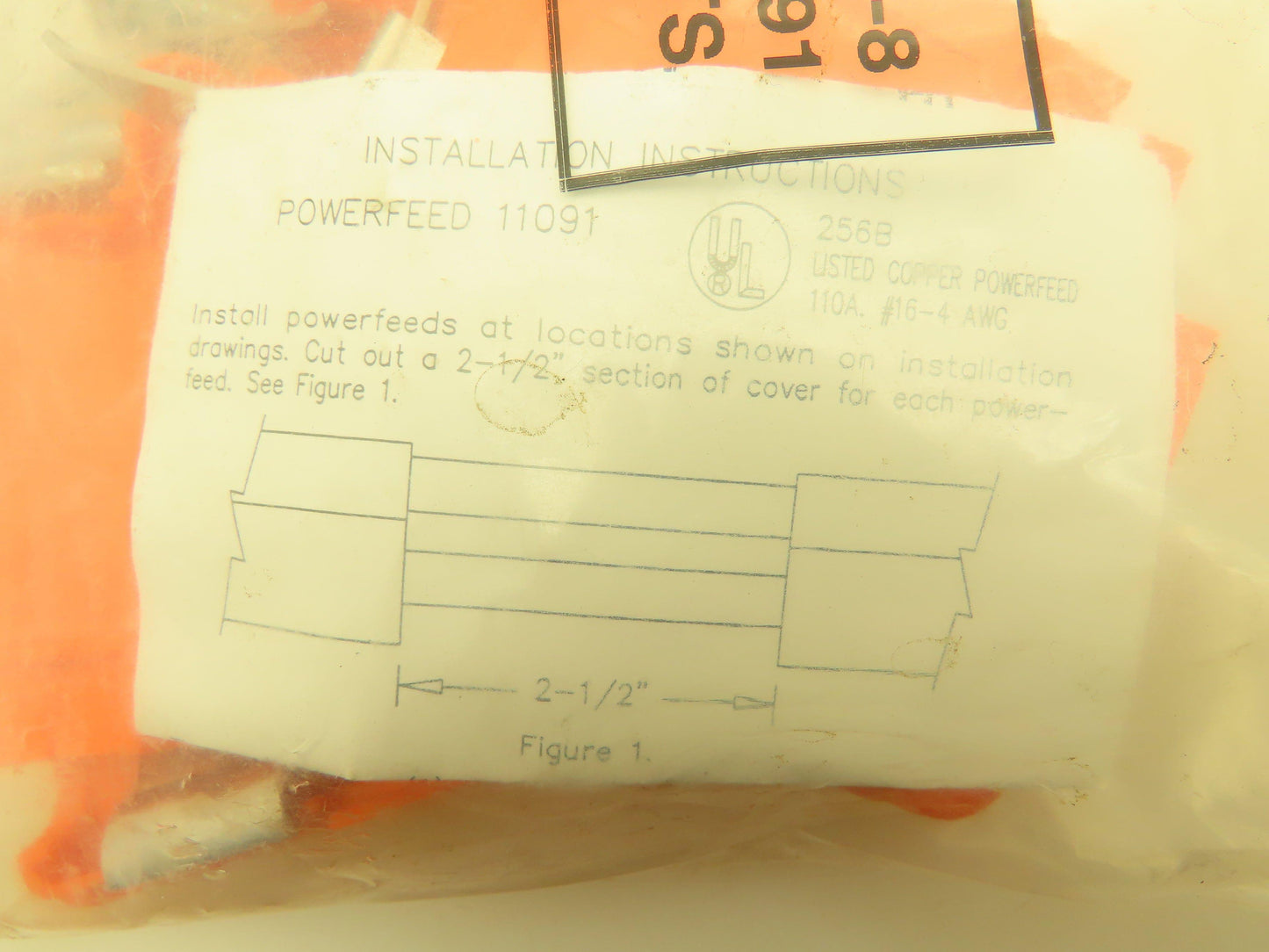 Insul-8 11091 Conductor Bar Power Feed 40-110A Connector Cover Lot of 3