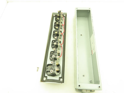 Hoffman E6PBVL 6 Switch Electrical Enclosure Mushroom E Stop Push Button