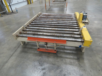 66"x 84" Chain Drive Steel Live Roller Pallet Conveyor .5Hp 460V Center Drive