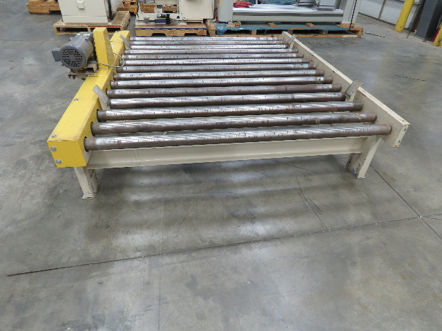66"x 84" Chain Drive Steel Live Roller Pallet Conveyor .5Hp 460V Center Drive