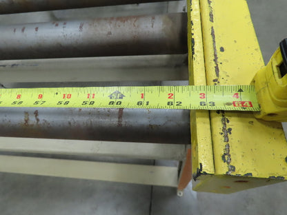 70"x 90" Chain Drive 2.5" Live Roller Pallet Conveyor 60"BF .5Hp 460V 62 FPM