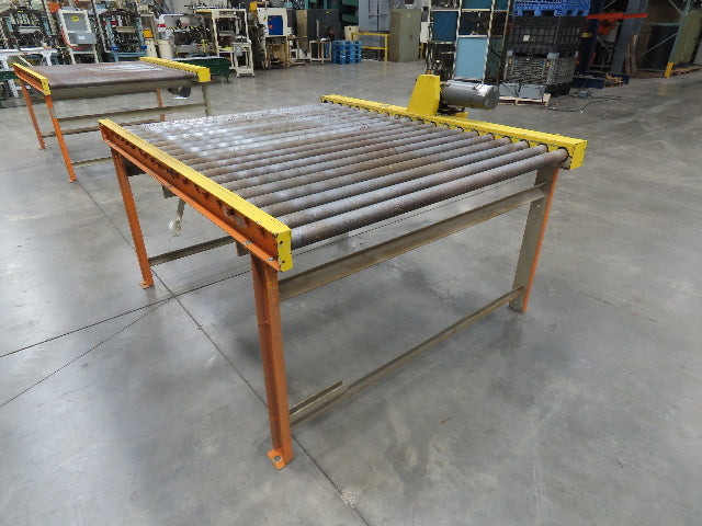 70"x 84" Chain Drive 2.5" Live Roller Pallet Conveyor 60"BF .5Hp 460V 65 FPM