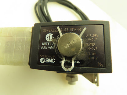 SMC 30-VXZ2230-03-5DZ-B Brass Solenoid Valve 2-Way NC 24VDC