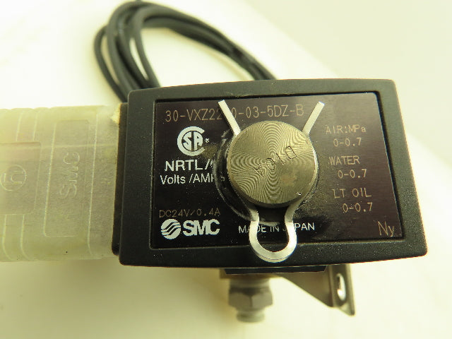 SMC 30-VXZ2230-03-5DZ-B Brass Solenoid Valve 2-Way NC 24VDC
