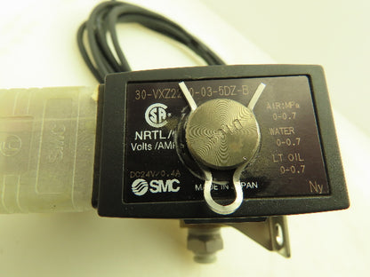 SMC 30-VXZ2230-03-5DZ-B Brass Solenoid Valve 2-Way NC 24VDC