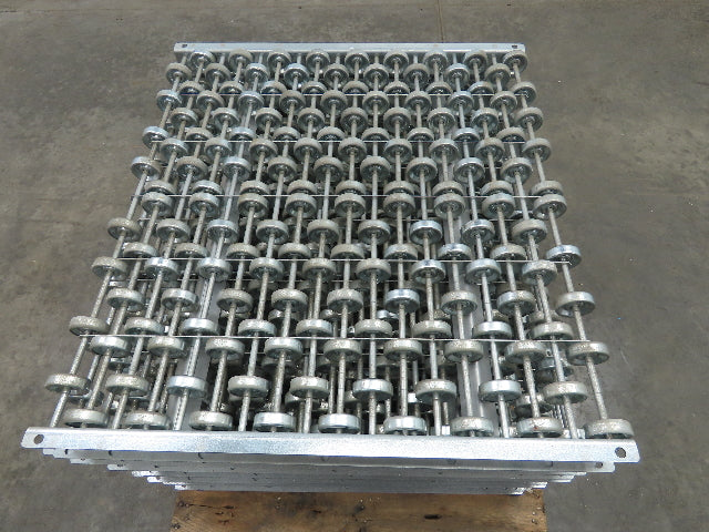 30"x 27" Galvanized Steel Skate Wheel Gravity Roller Conveyor - 8 Sections