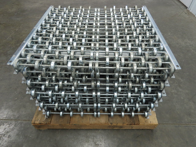 30"x 27" Galvanized Steel Skate Wheel Gravity Roller Conveyor - 8 Sections