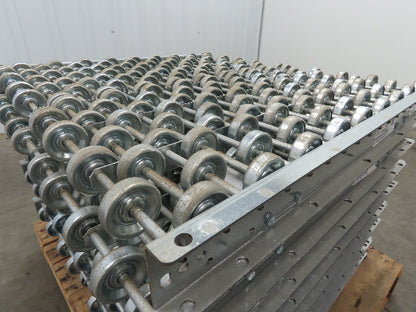 30"x 27" Galvanized Steel Skate Wheel Gravity Roller Conveyor - 8 Sections