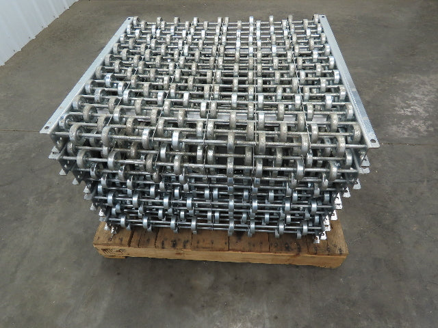 30"x 27" Galvanized Steel Skate Wheel Gravity Roller Conveyor - 8 Sections